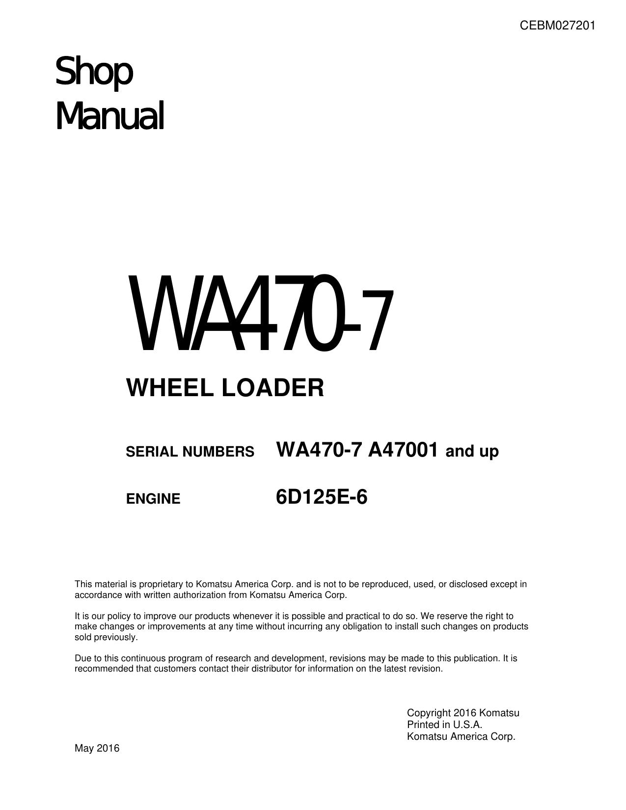 WA470-7 Shop Manual